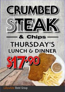 Thursday Crumbed Steak Special